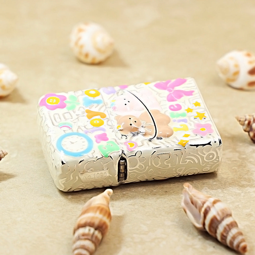 Zippo Argent-Layered Case Case Enjoy Life Bear - CM72
