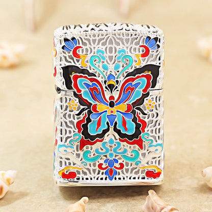 Zippo Argent-Layered Case Cloisonné Dunhuang Dream Butterfly - CM77