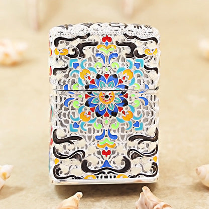 Zippo Argent-Layered Case Cloisonné Dunhuang Dream Butterfly - CM77