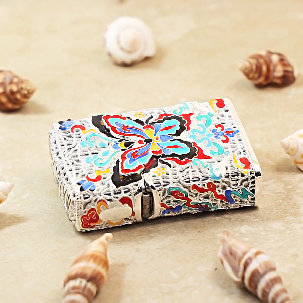 Zippo Argent-Layered Case Cloisonné Dunhuang Dream Butterfly - CM77