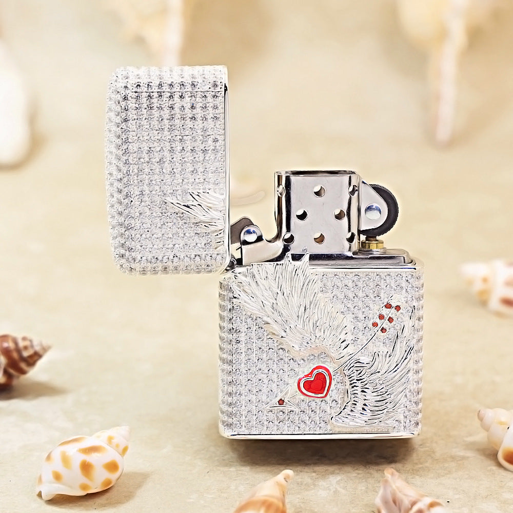 Zippo Argent-Layered Case Crystal Cupid Arrow - CM81