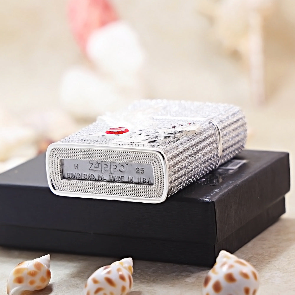 Zippo Argent-Layered Case Crystal Cupid Arrow - CM81