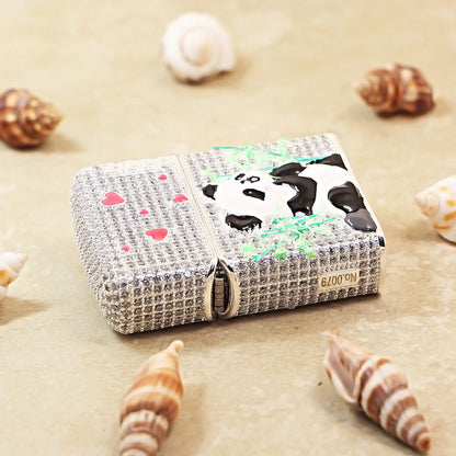 Zippo Argent-Layered Case Complete Diamond Panda and Bamboo Case - CM91