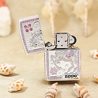 Zippo Argent-Layered Case Pink Crystal Lead the Way Horse - CM60