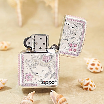 Zippo Argent-Layered Case Pink Crystal Lead the Way Horse - CM60