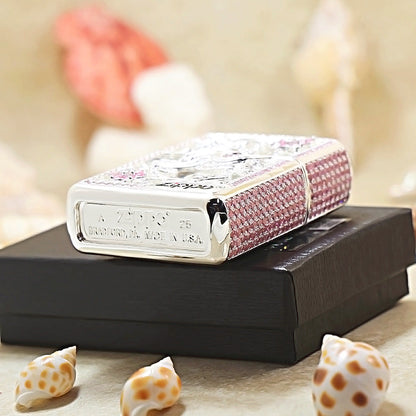 Zippo Argent-Layered Case Pink Crystal Lead the Way Horse - CM60