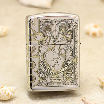 Zippo Silver Mirror Finish Marlboro Ram Leader Lighter - MC06