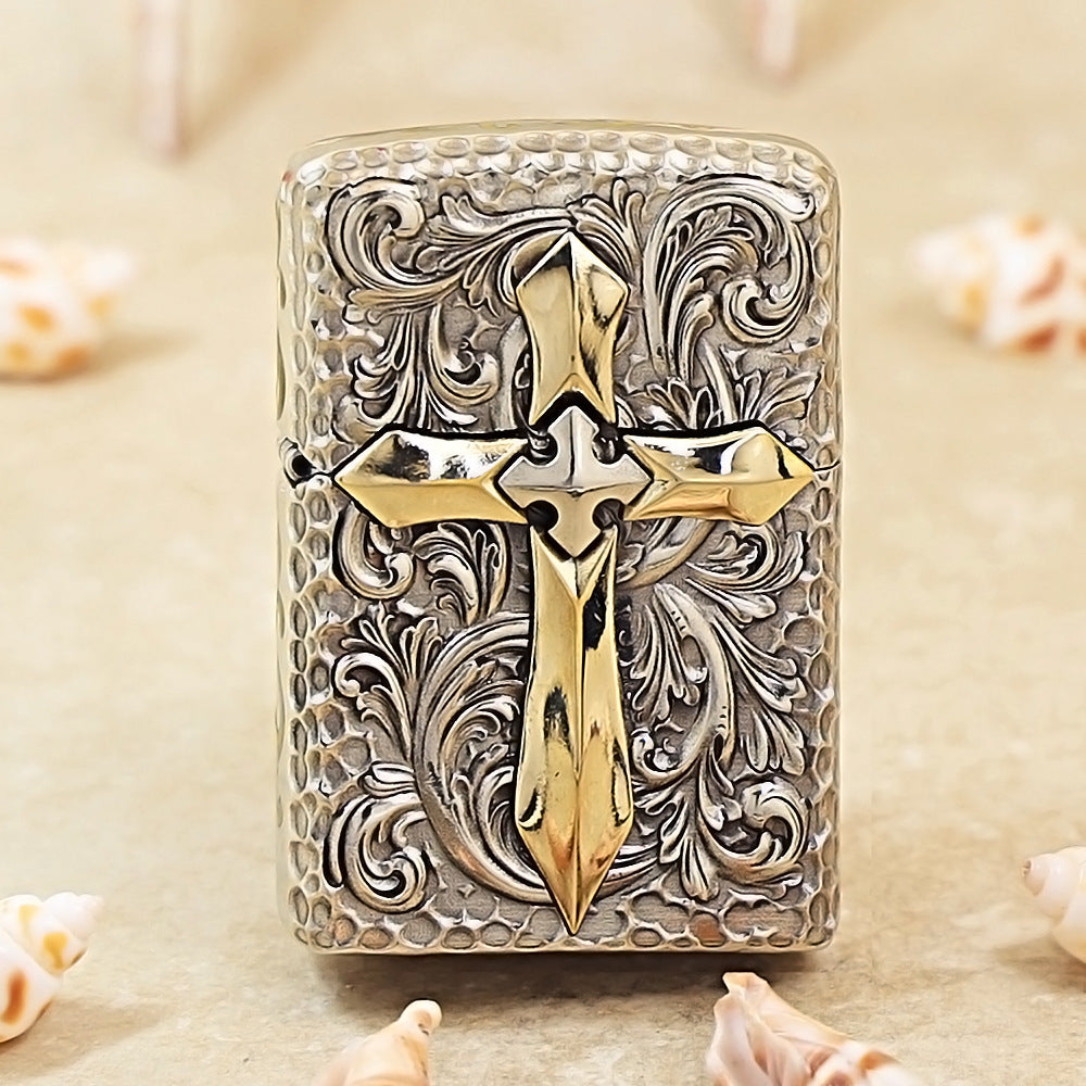 Zippo Argent Vintage Glory Crucifix Case Case - CM65