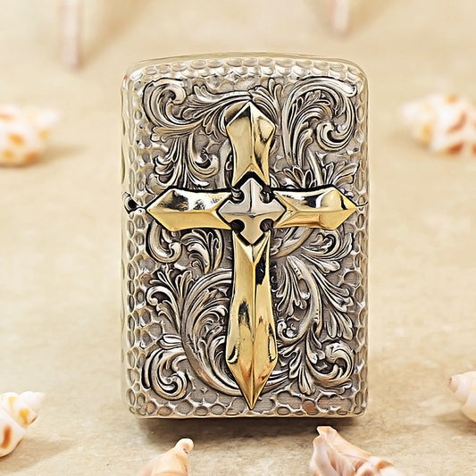 Zippo Argent Vintage Glory Crucifix Case Case - CM65