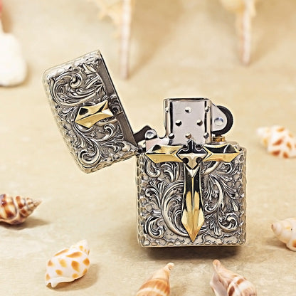 Zippo Argent Vintage Glory Crucifix Case Case - CM65