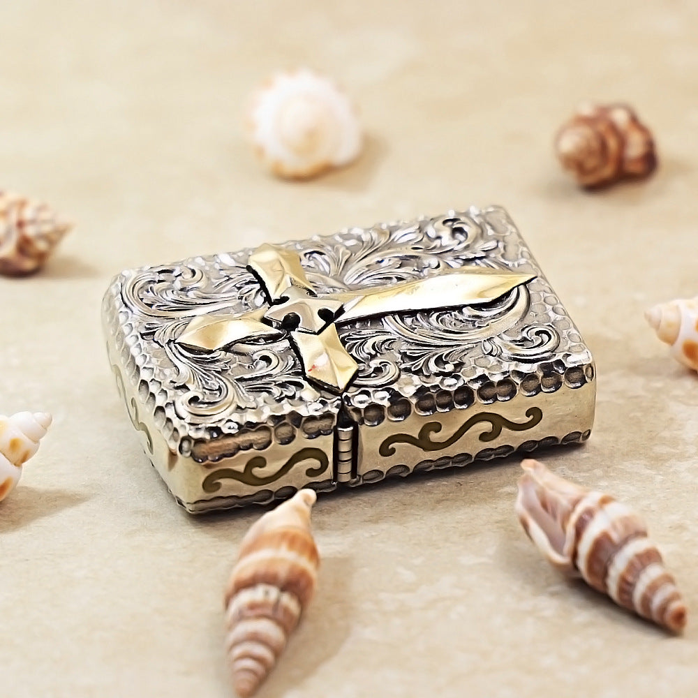 Zippo Argent Vintage Glory Crucifix Case Case - CM65