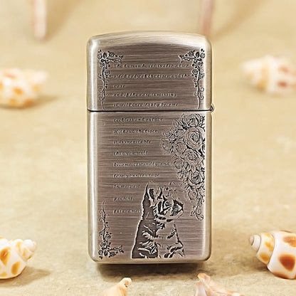 Zippo Slim Vintage Argent Starry Sky Feline Spirit Case Case - CM99