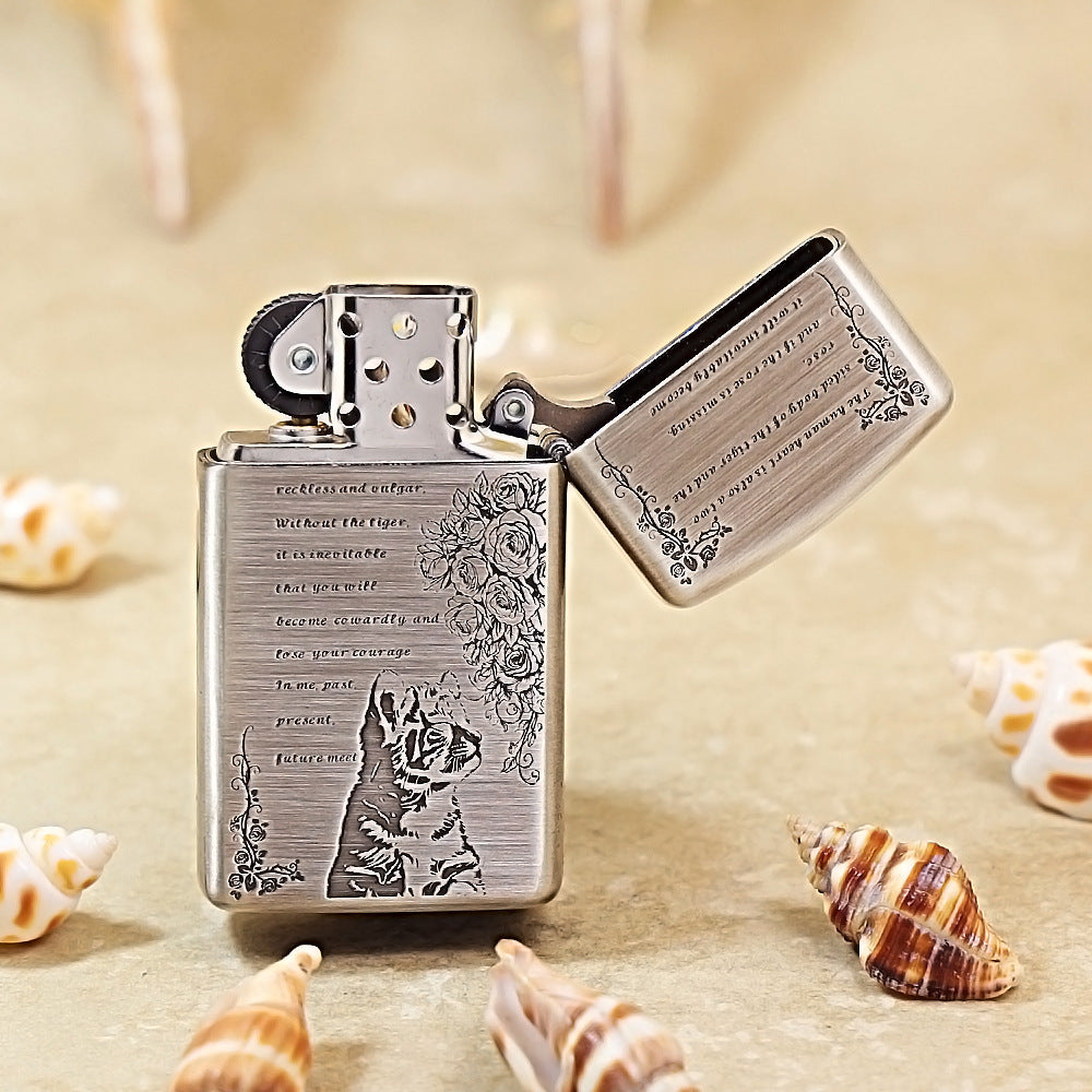 Zippo Slim Vintage Argent Starry Sky Feline Spirit Case Case - CM99