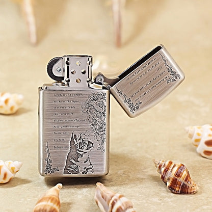 Zippo Slim Vintage Argent Starry Sky Feline Spirit Case Case - CM99