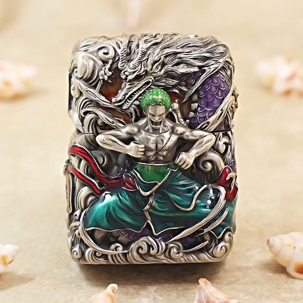 Zippo Smoked Steel Zoro Flying Serpent In The Sky Medallion - CM79