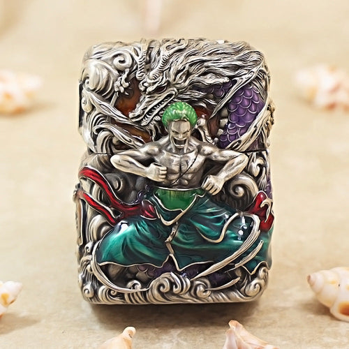 Zippo Smoked Steel Zoro Flying Serpent In The Sky Medallion - CM79