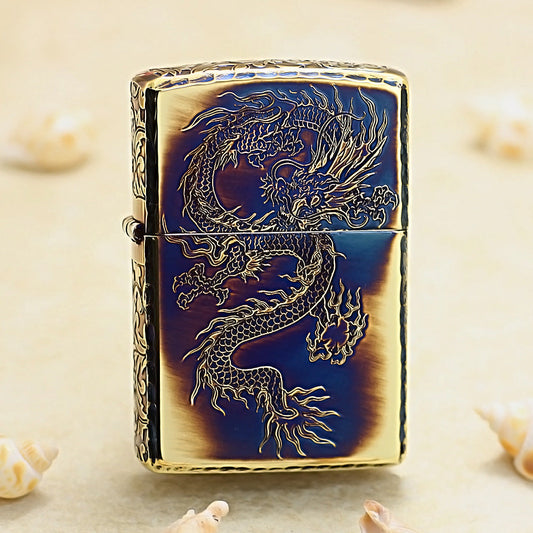 Zippo Smoked Gold Soaring Serpent Medallion - JP75