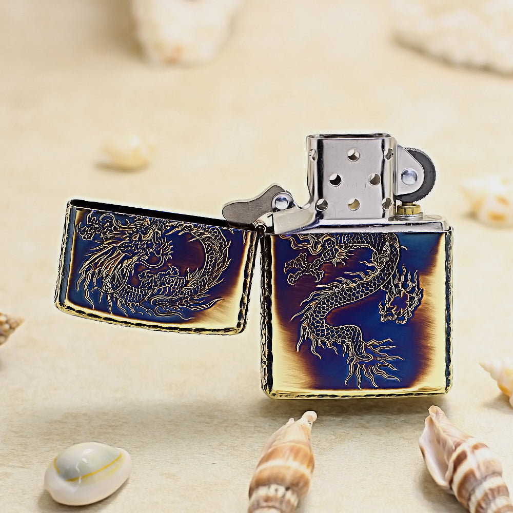Zippo Smoked Gold Soaring Serpent Medallion - JP75