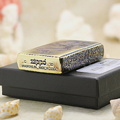 Zippo Smoked Gold Soaring Serpent Medallion - JP75