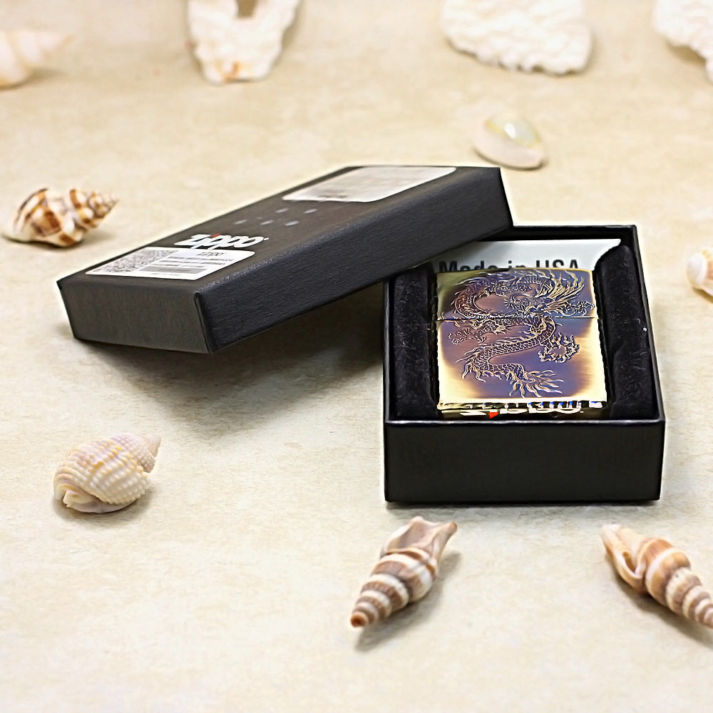 Zippo Smoked Gold Soaring Serpent Medallion - JP75