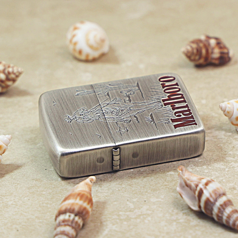 Zippo Smoked Silver Marlboro Gunslinger Lighter - MC22