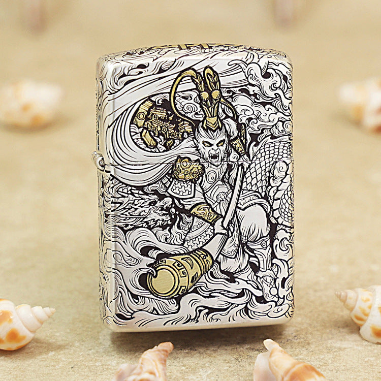 Zippo Two-Finish Argent and Gold Sun Wukong Monkey King Medallion - DS159