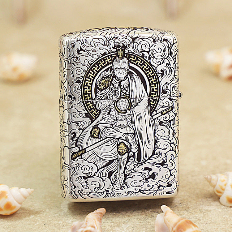 Zippo Two-Finish Argent and Gold Sun Wukong Monkey King Medallion - DS159