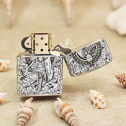 Zippo Two-Finish Argent and Gold Sun Wukong Monkey King Medallion - DS159