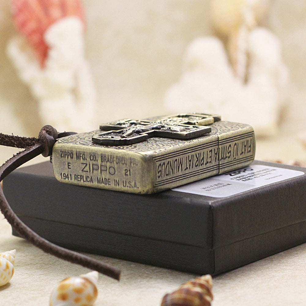Zippo 1941 Replica Vintage Bronze 'Orthodox Redemption Cross' - CC10