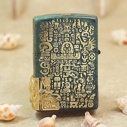 Zippo 'Ancient Maya' Intricate Carve with Medallion - DS124