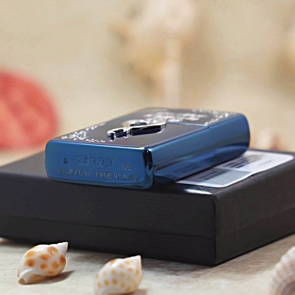 Zippo Anniversary Ribbon Heart (Blue Ice Argent Heart) - JP14