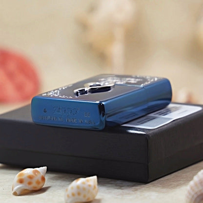 Zippo Anniversary Ribbon Heart (Blue Ice Argent Heart) - JP14