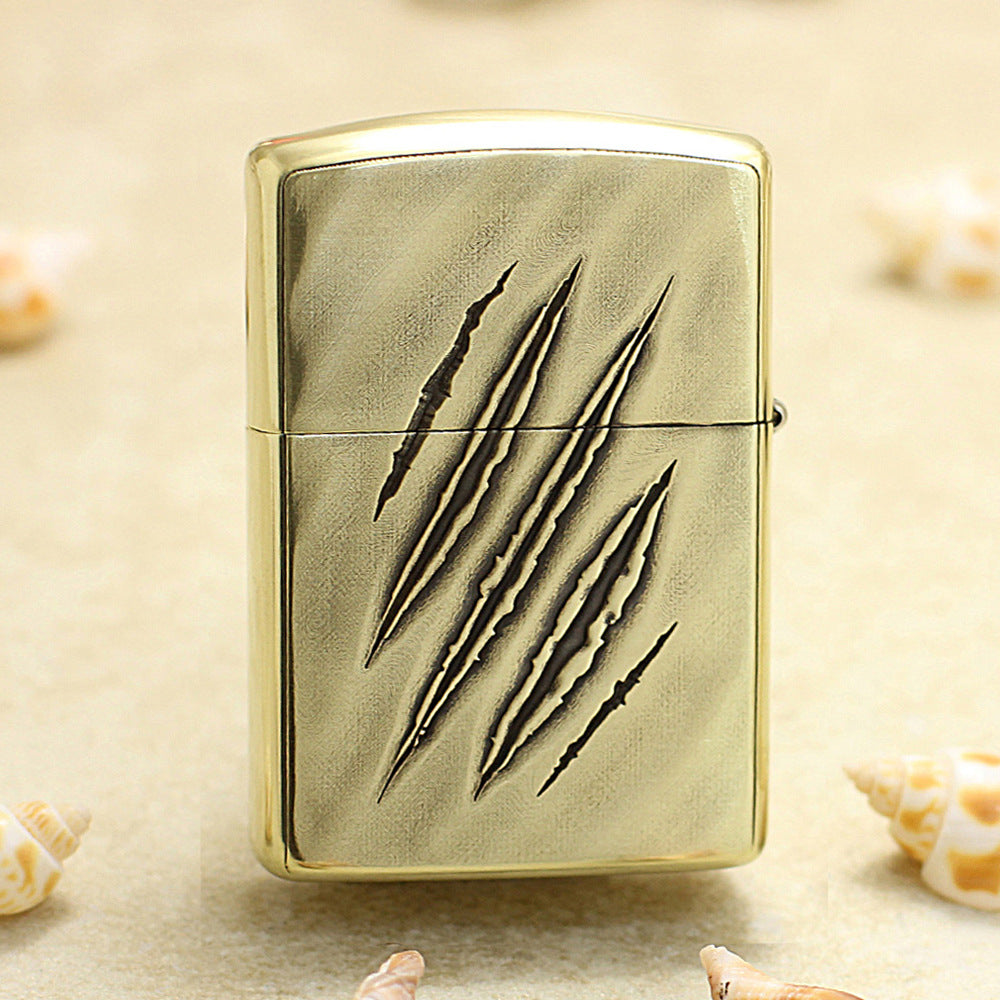 Zippo Vintage Bronze Intricate Engraved 3D Skull Tear and Gear - CC139