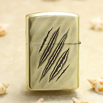 Zippo Vintage Bronze Intricate Engraved 3D Skull Tear and Gear - CC139