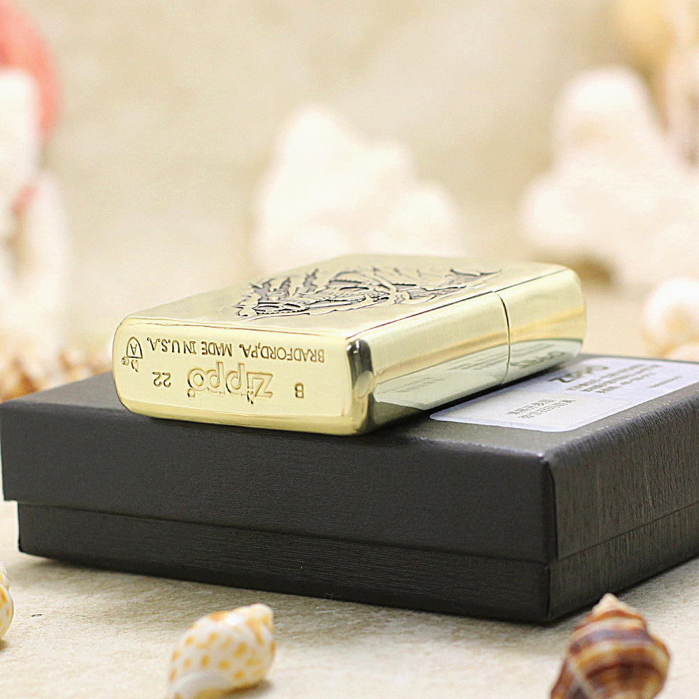 Zippo Vintage Bronze Intricate Engraved 3D Skull Tear and Gear - CC139
