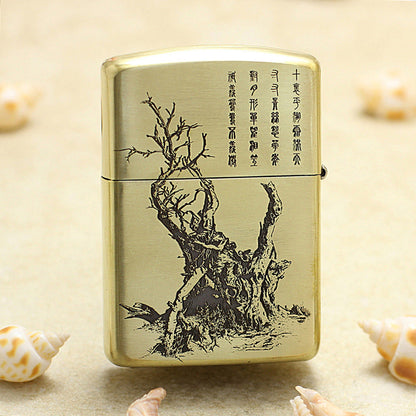 Zippo Vintage Bronze Intricate Engraved Cat Scholar Nie Xiaoqian 3d-embossed - CC129