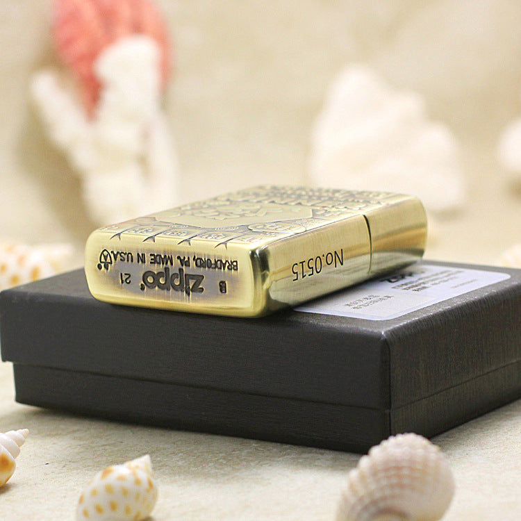 Zippo Vintage Bronze Intricate Engraved Mahjong Winner 3d-embossed - CC123