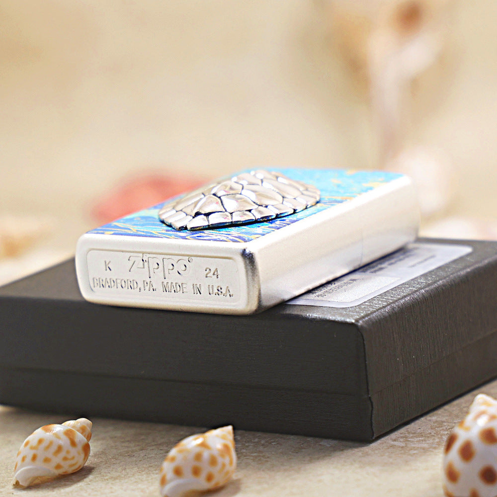 Zippo Vintage Bronze Intricate Engraved Prosperous Koi and Lotus - CS12