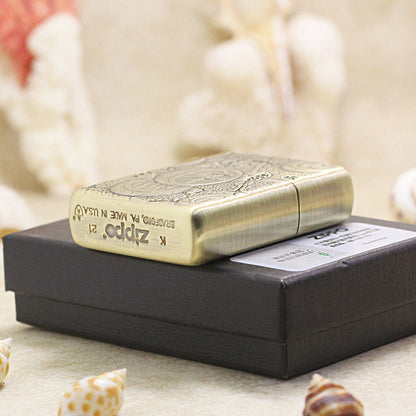 Zippo Vintage Bronze Intricate Engraved Warrior First Charge 3d-embossed - CC118