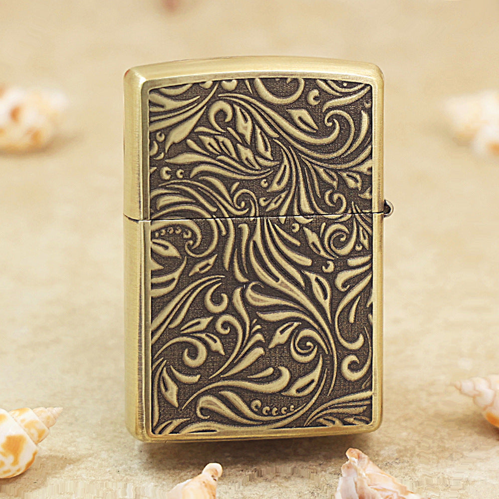 Zippo Vintage Bronze 'Diagonal Logo Scrollwork' - CC29