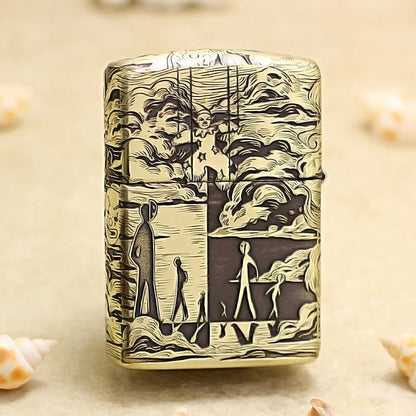 Zippo Vintage Bronze Chiseled Mask Life Clown Medallion - CC110