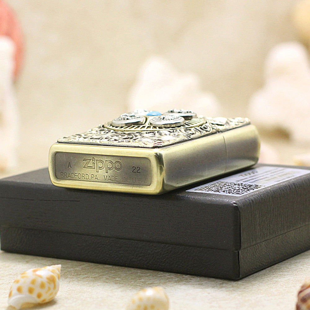 Zippo Vintage Bronze Four Symbols Amulet - DS155