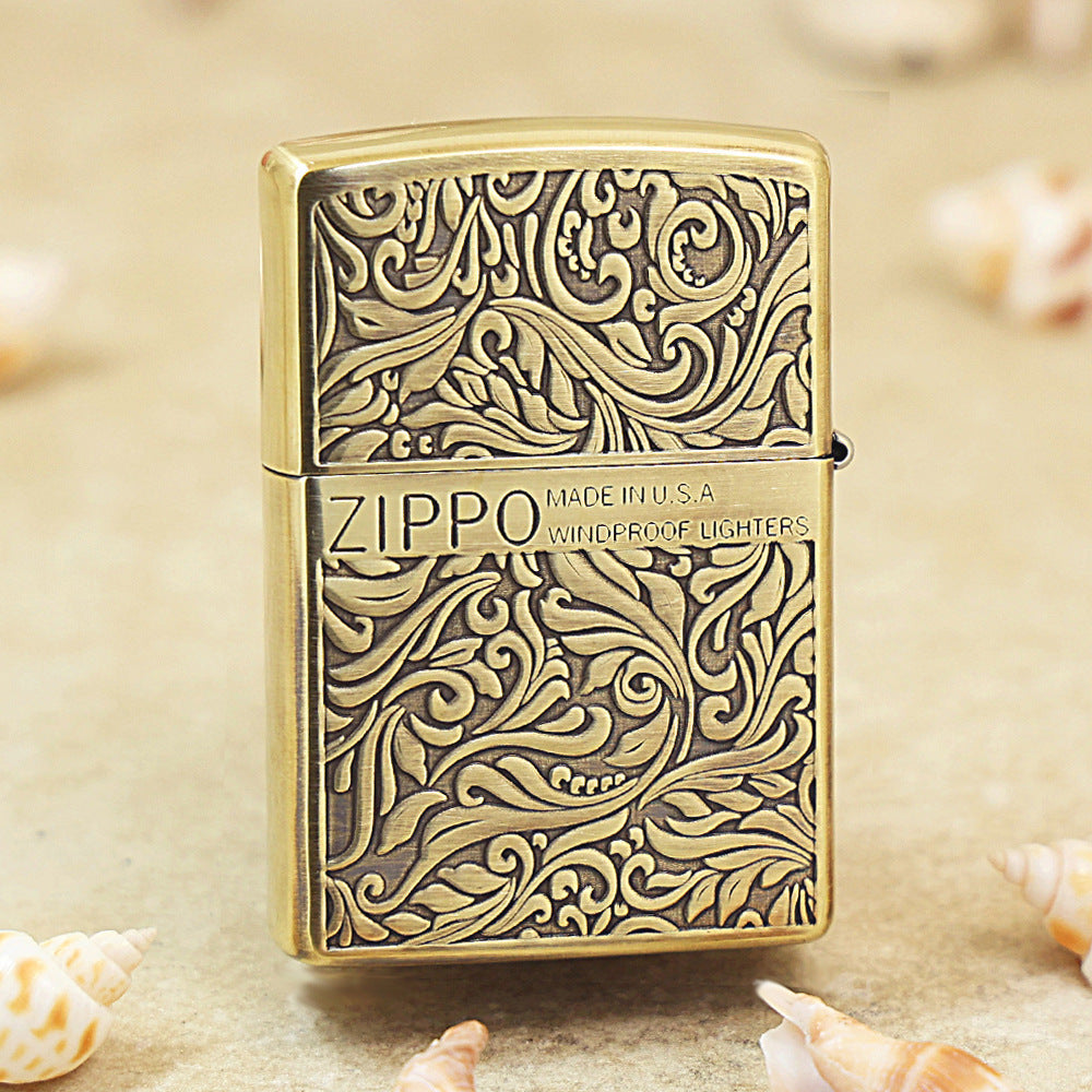 Zippo Vintage Bronze 'Full Cover Botanical Scrollwork' - CC30