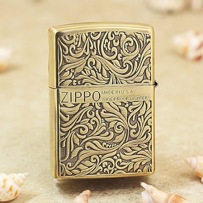 Zippo Vintage Bronze 'Full Cover Botanical Scrollwork' - CC30