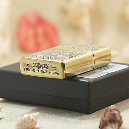 Zippo Vintage Bronze 'Full Cover Botanical Scrollwork' - CC30