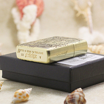 Zippo Vintage Bronze Complete Chiseled Phoenix and Peony 3d-embossed - CC113
