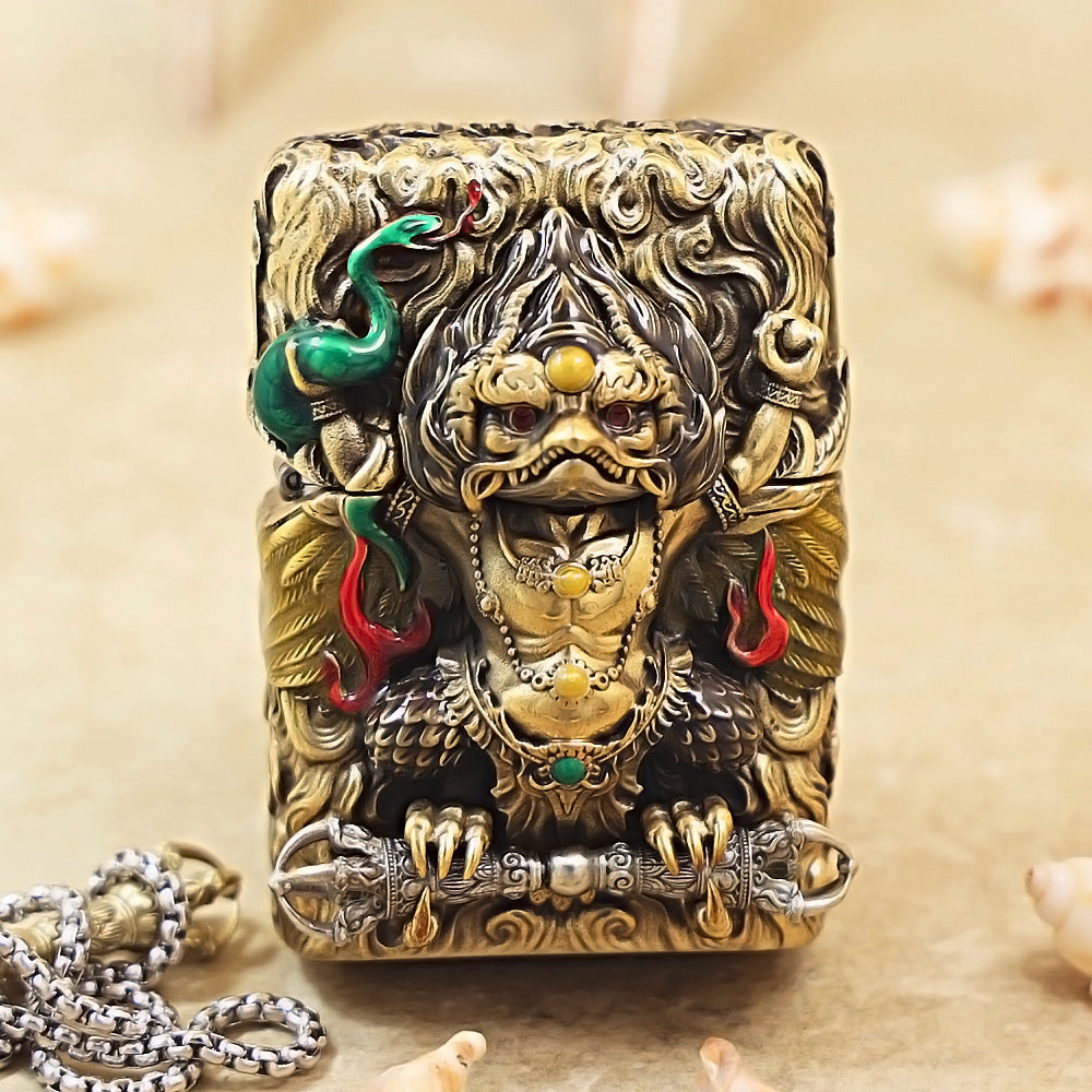 Zippo Vintage Bronze Garuda Great Golden-Winged Peng Case Case - CM83