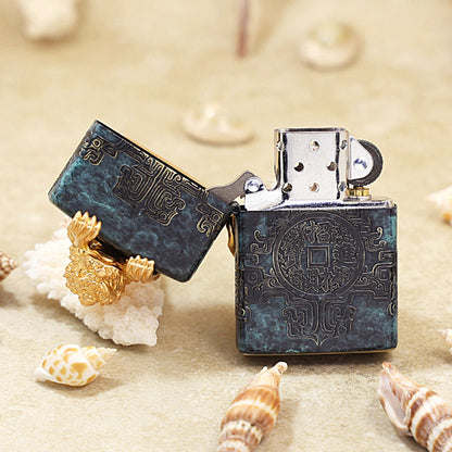 Zippo Vintage Green Patina 'Pixiu Emblem' - DS147