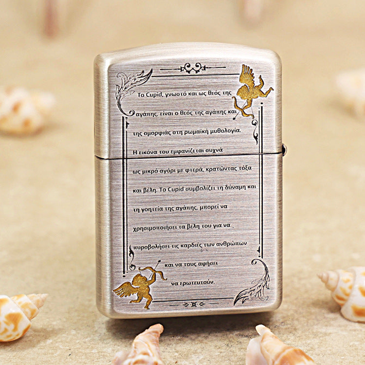 Zippo Vintage Argent 'Cupid' Intricate Carve with Two-Finish Accents - DS114