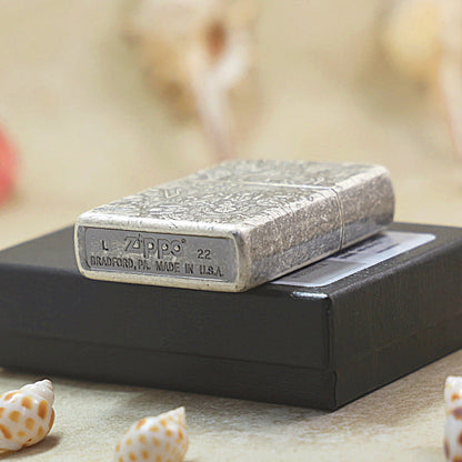 Zippo Vintage Argent 'Space Ruins' Intricate Carve - DS122